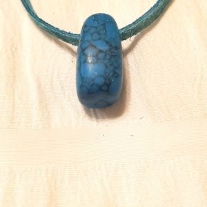 Leather Necklace with Stone